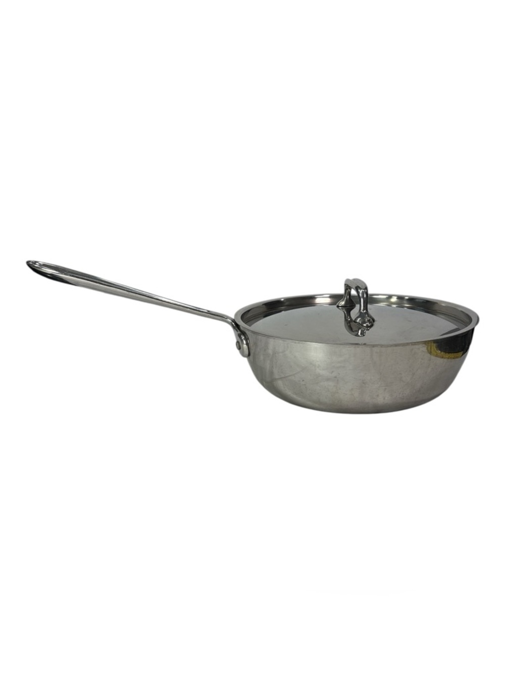 All Clad 10” Saute Fry Pan Skillet Saucepan Stainless Steel With Lid Cookware - Picture 4 of 8